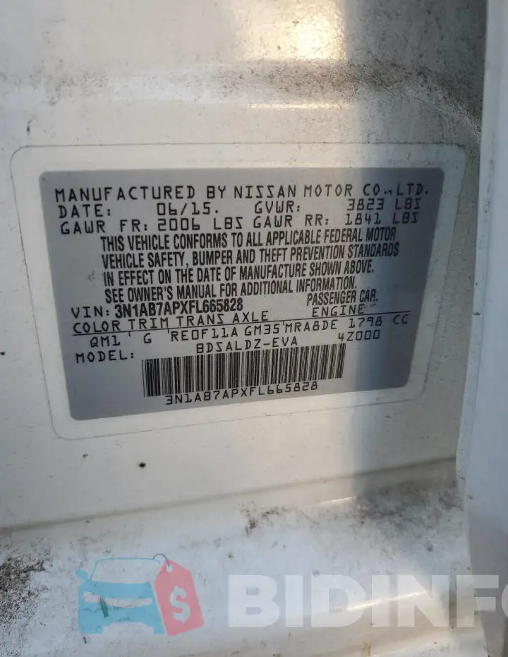 3N1AB7APXFL665828 Photo# 13