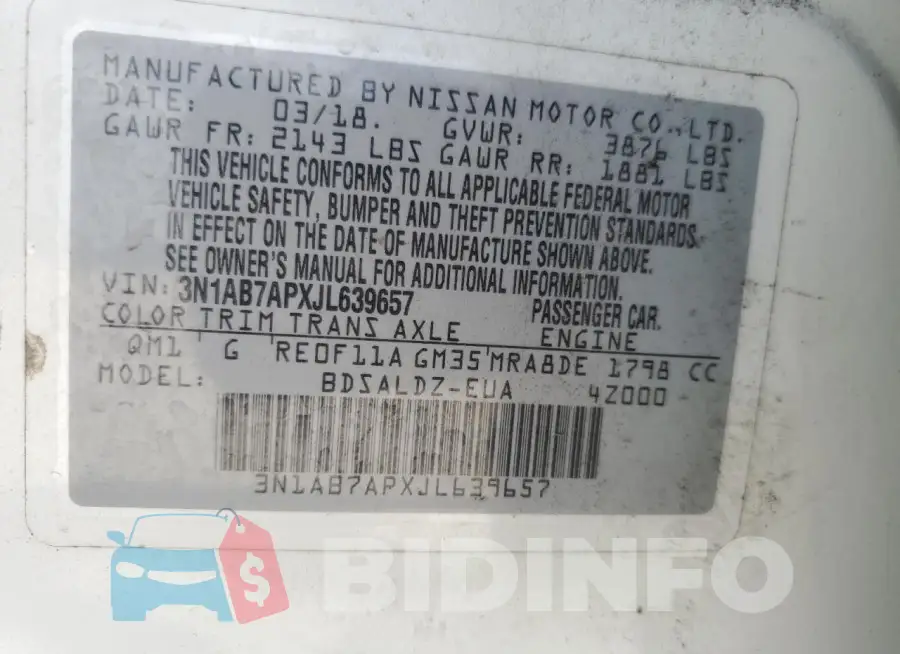 3N1AB7APXJL639657 Photo# 13