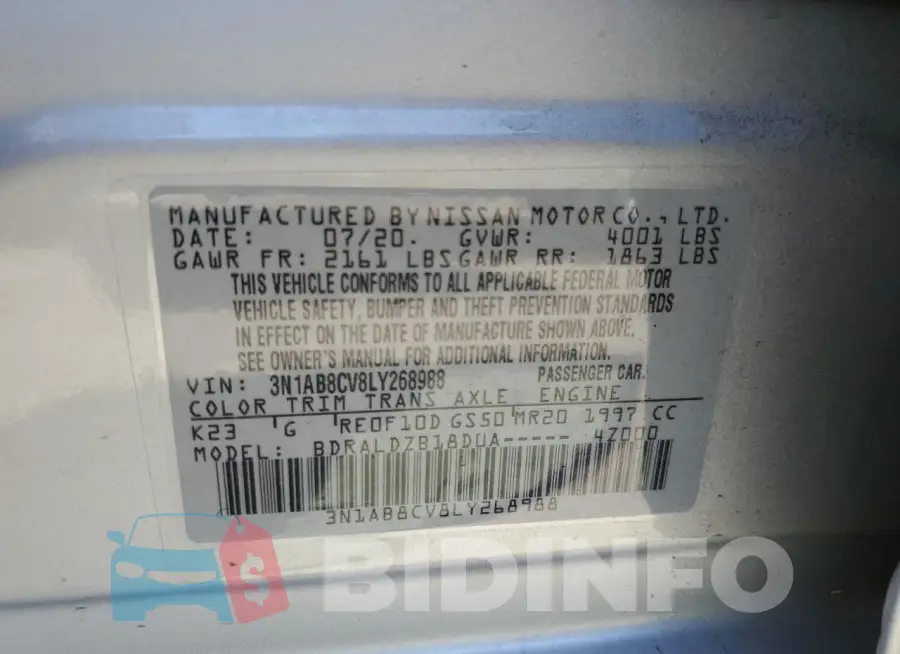 3N1AB8CV8LY268988 Photo# 12