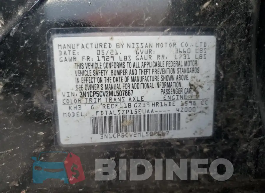 3N1CP5CV2ML507667 Photo# 13