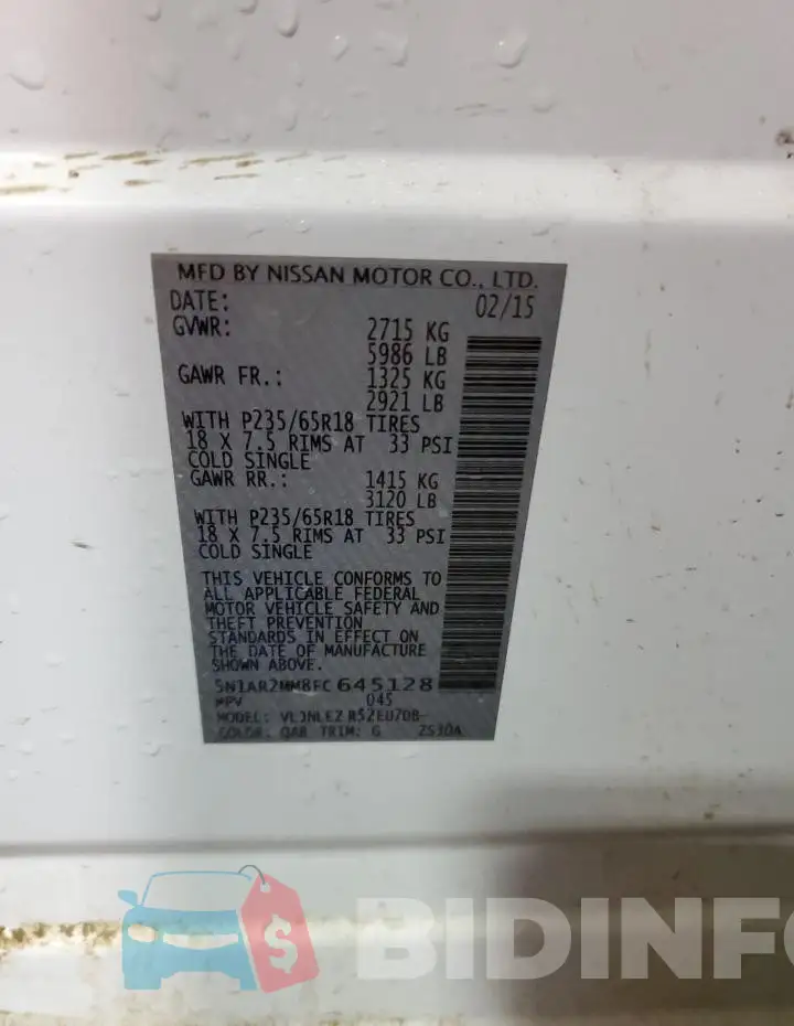 5N1AR2MM8FC645128 Photo# 13
