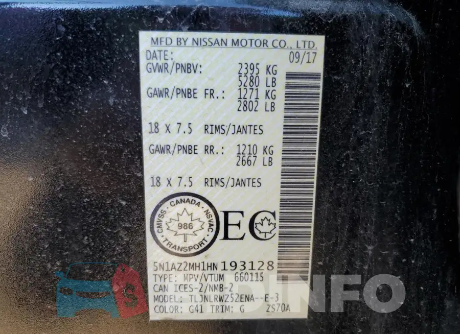 5N1AZ2MH1HN193128 Photo# 13
