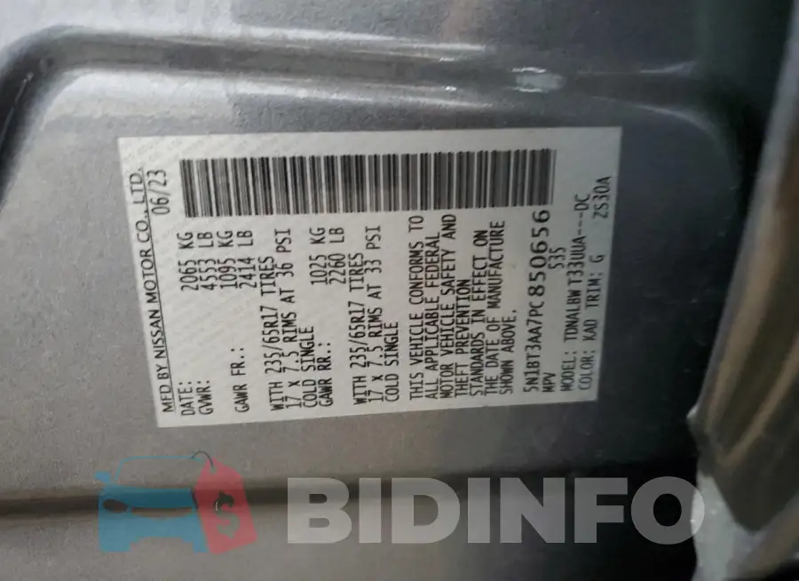 5N1BT3AA7PC850656 Photo# 13