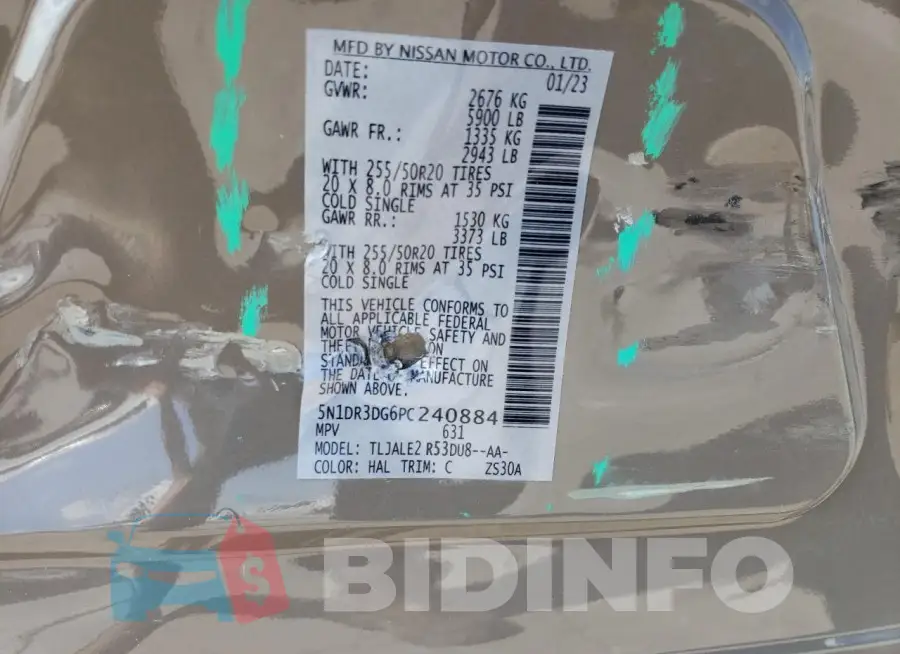 5N1DR3DG6PC240884 Photo# 14