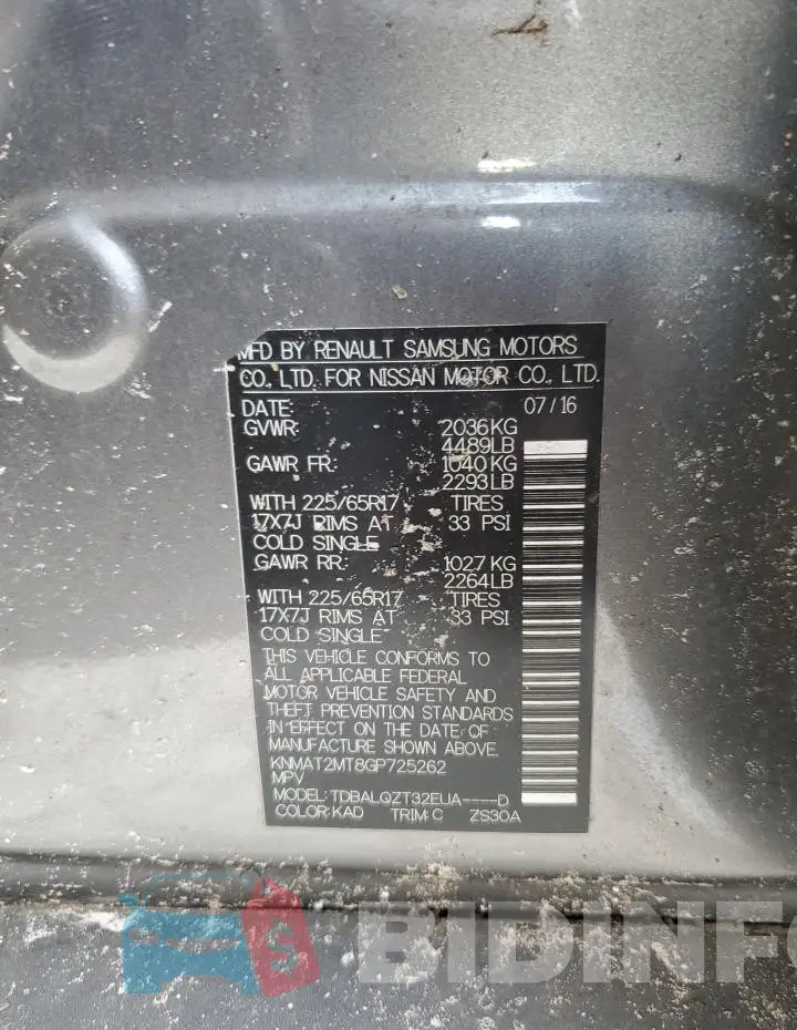KNMAT2MT8GP725262 Photo# 12