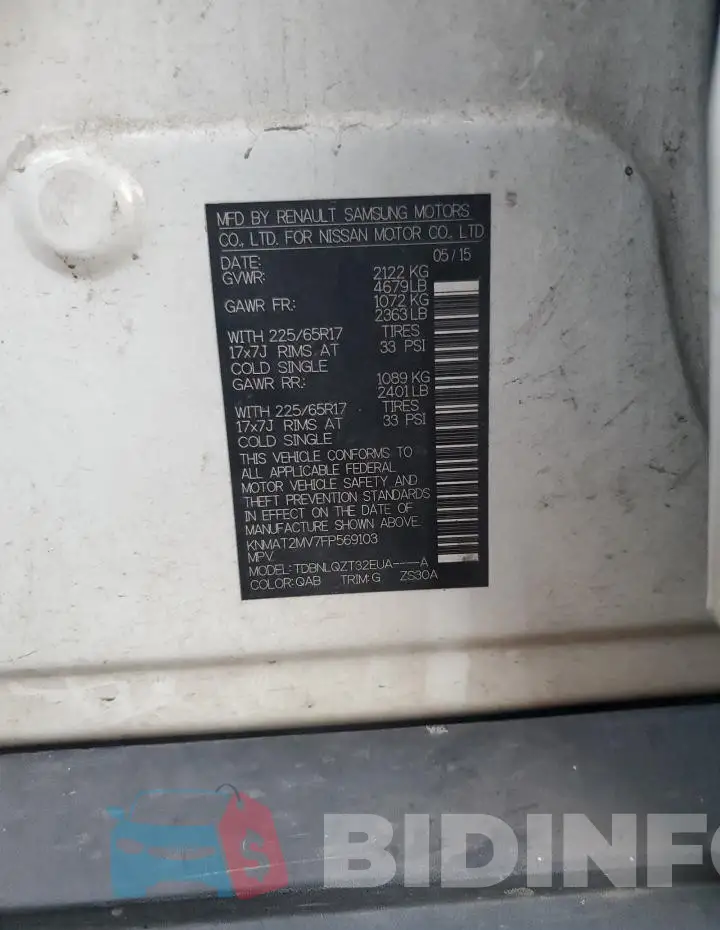 KNMAT2MV7FP569103 Photo# 14