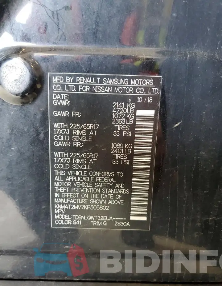 KNMAT2MV7KP505802 Photo# 13