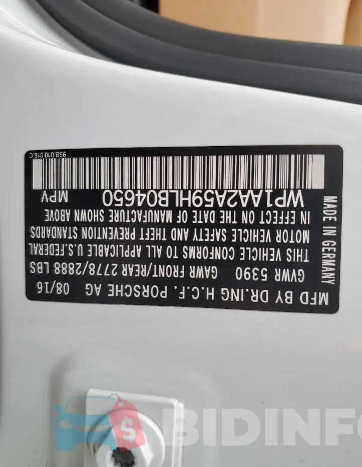 WP1AA2A59HLB04650 Photo# 13
