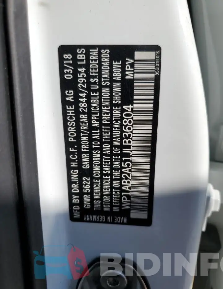 WP1AB2A51JLB36804 Photo# 13