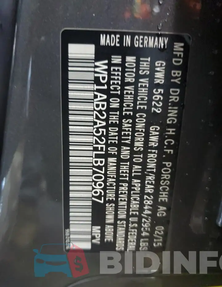 WP1AB2A52FLB70967 Photo# 13
