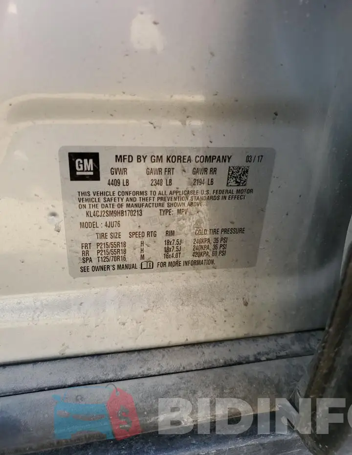 KL4CJ2SM9HB170213 Photo# 13