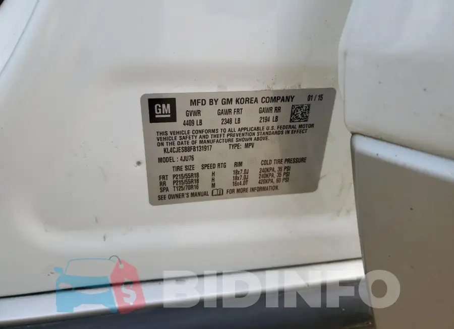 KL4CJESB8FB131917 Photo# 13
