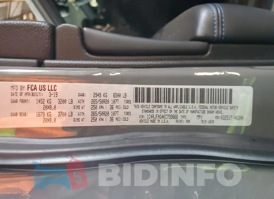 1C4RJFAG4KC739666 Photo# 13