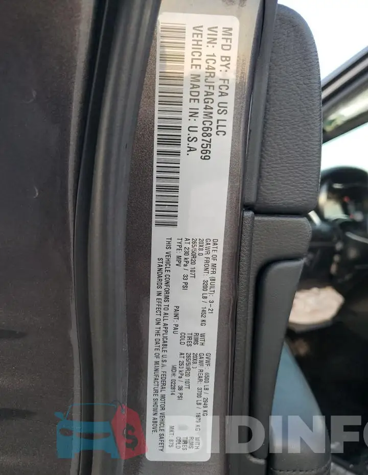 1C4RJFAG4MC687569 Photo# 13
