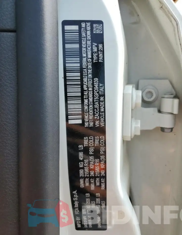 ZACCJBAT5GPD94839 Photo# 14