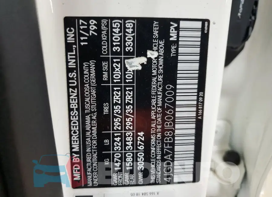 4JGDA7FB8JB067009 Photo# 13