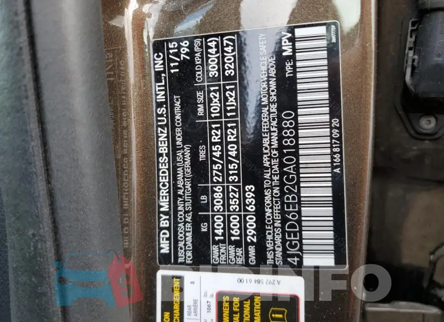 4JGED6EB2GA018880 Photo# 13