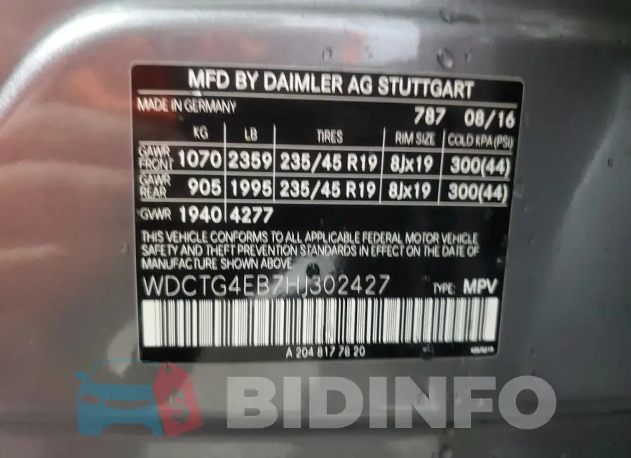 WDCTG4EB7HJ302427 Photo# 13