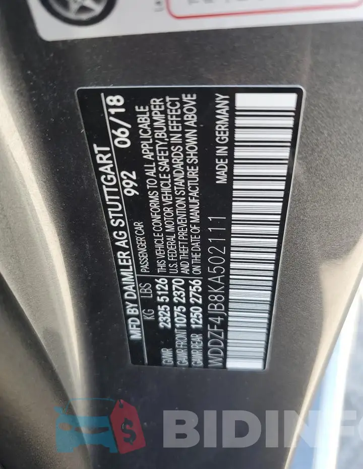 WDDZF4JB8KA502111 Photo# 13