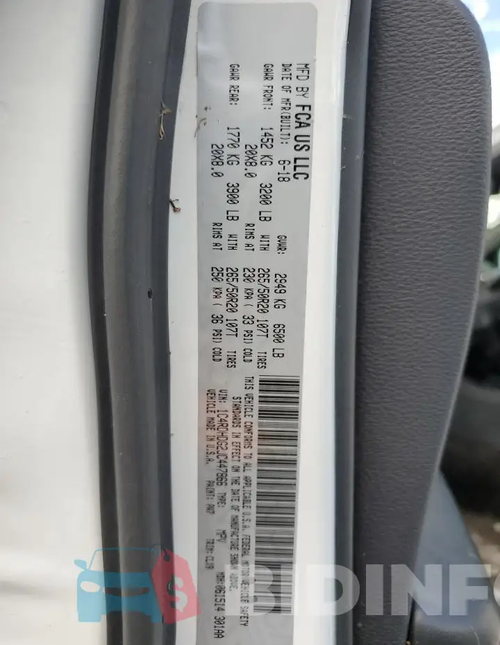 1C4RDHDG2JC447866 Photo# 14