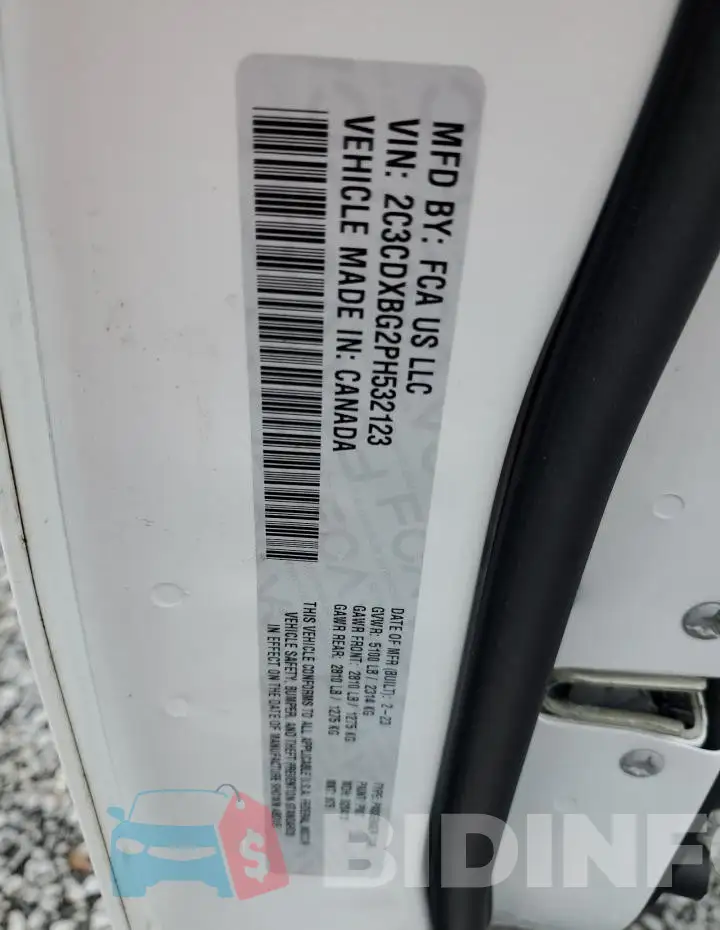 2C3CDXBG2PH532123 Photo# 12
