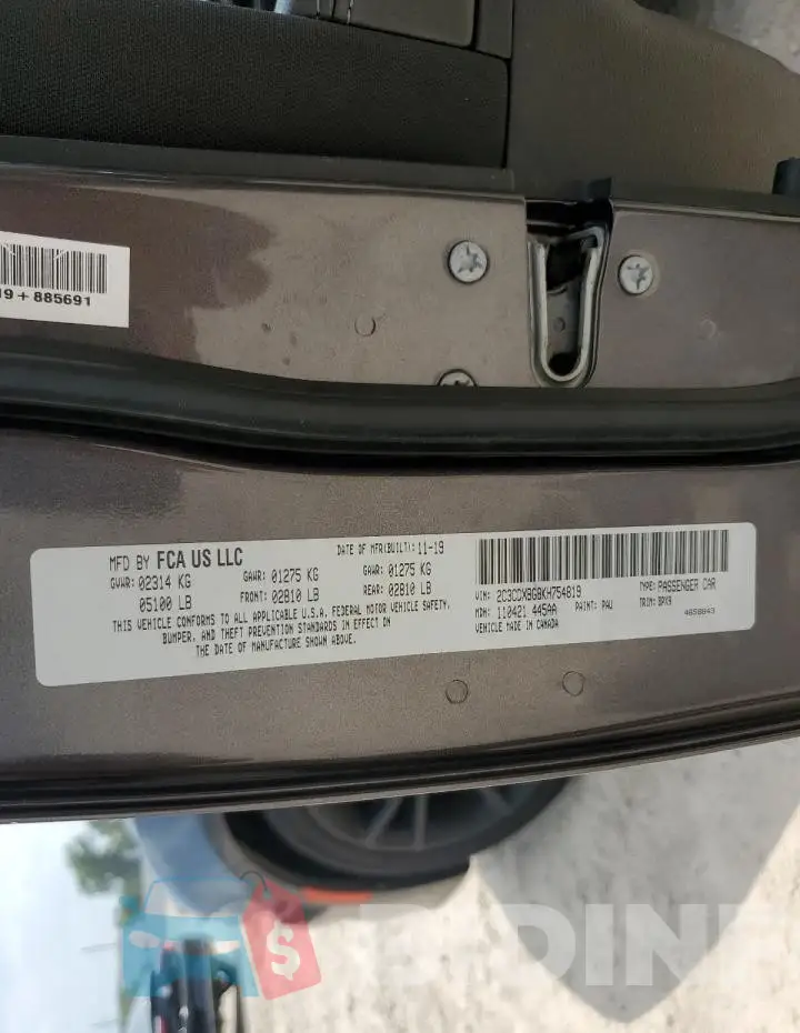 2C3CDXBG8KH754819 Photo# 13