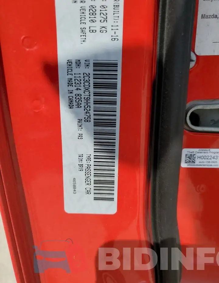 2C3CDXCT9HH524758 Photo# 13