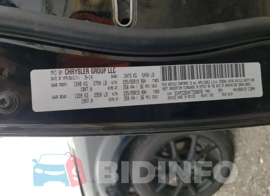 3C4PDCBG4FT538078 Photo# 13