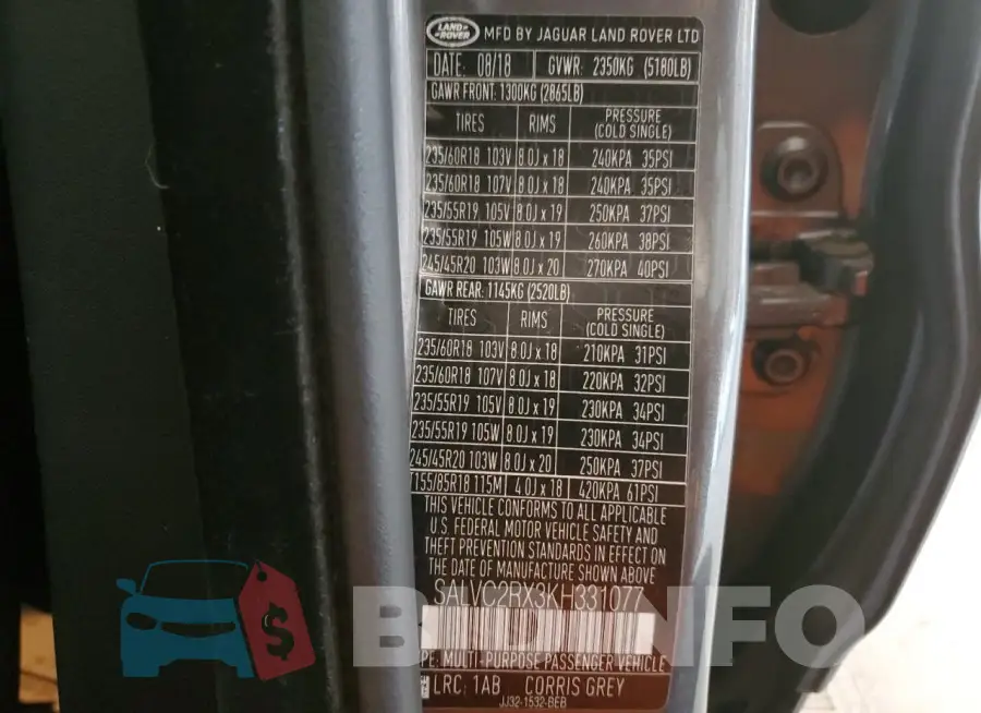 SALVC2RX3KH331077 Photo# 12