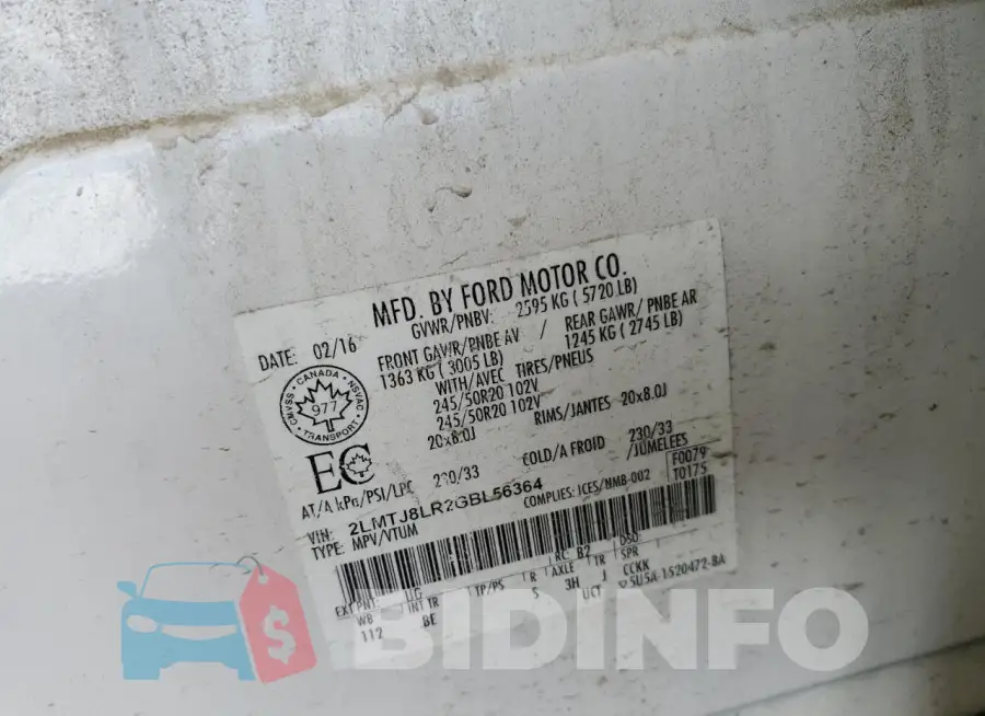 2LMTJ8LR2GBL56364 Photo# 13