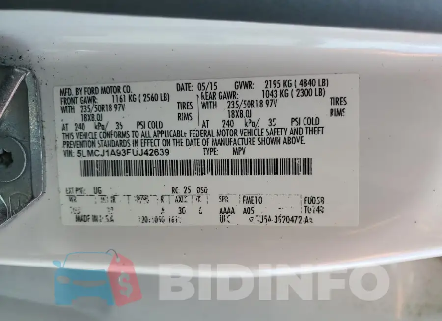 5LMCJ1A93FUJ42639 Photo# 14