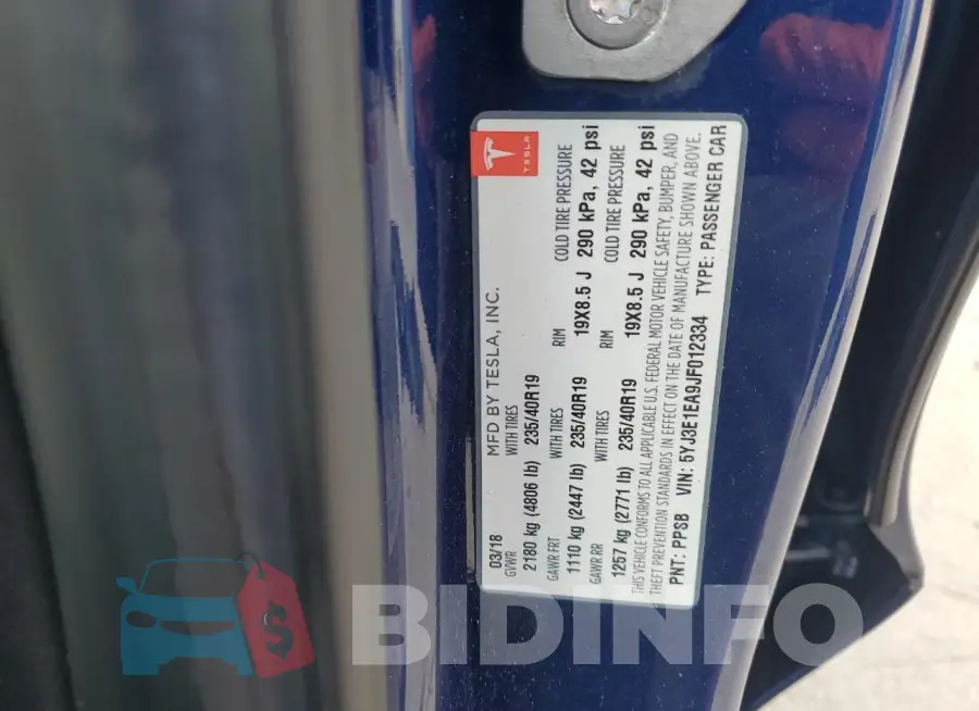 5YJ3E1EA9JF012334 Photo# 12