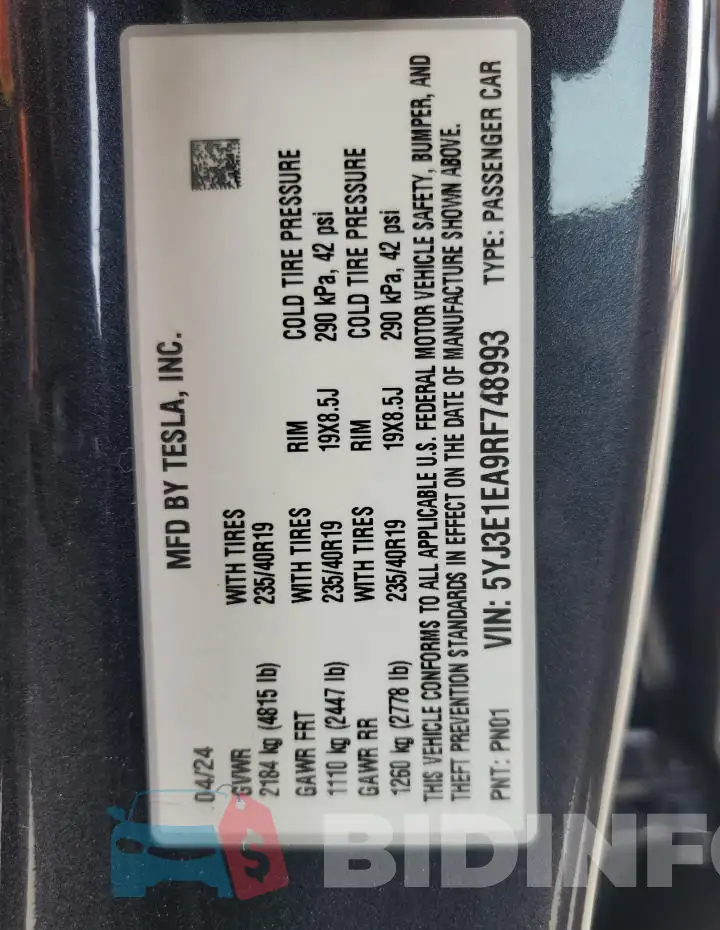 5YJ3E1EA9RF748993 Photo# 12