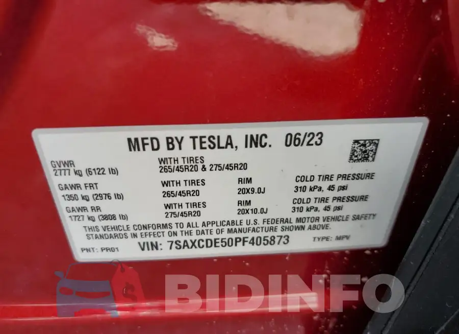 7SAXCDE50PF405873 Photo# 14