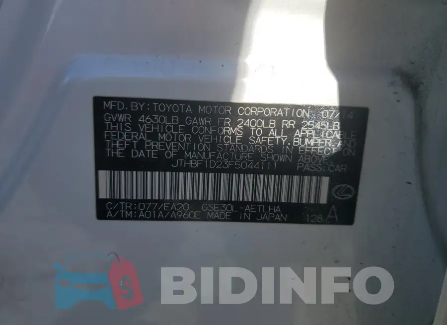 JTHBF1D23F5044111 Photo# 13