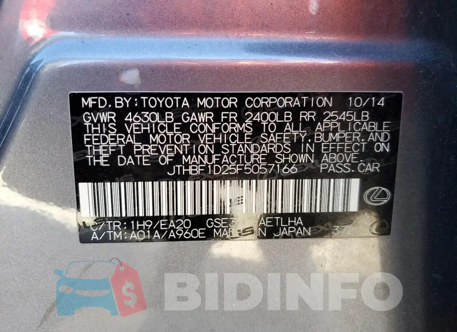 JTHBF1D25F5057166 Photo# 13