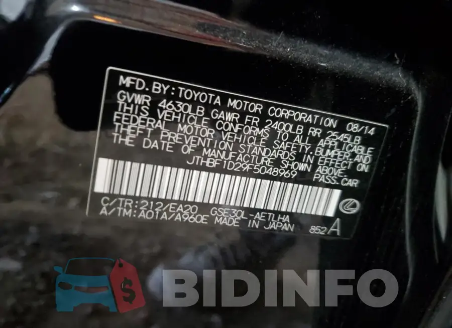 JTHBF1D29F5048969 Photo# 12
