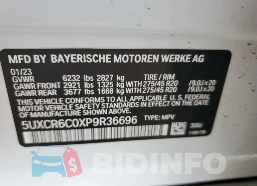 5UXCR6C0XP9R36696 Photo# 13