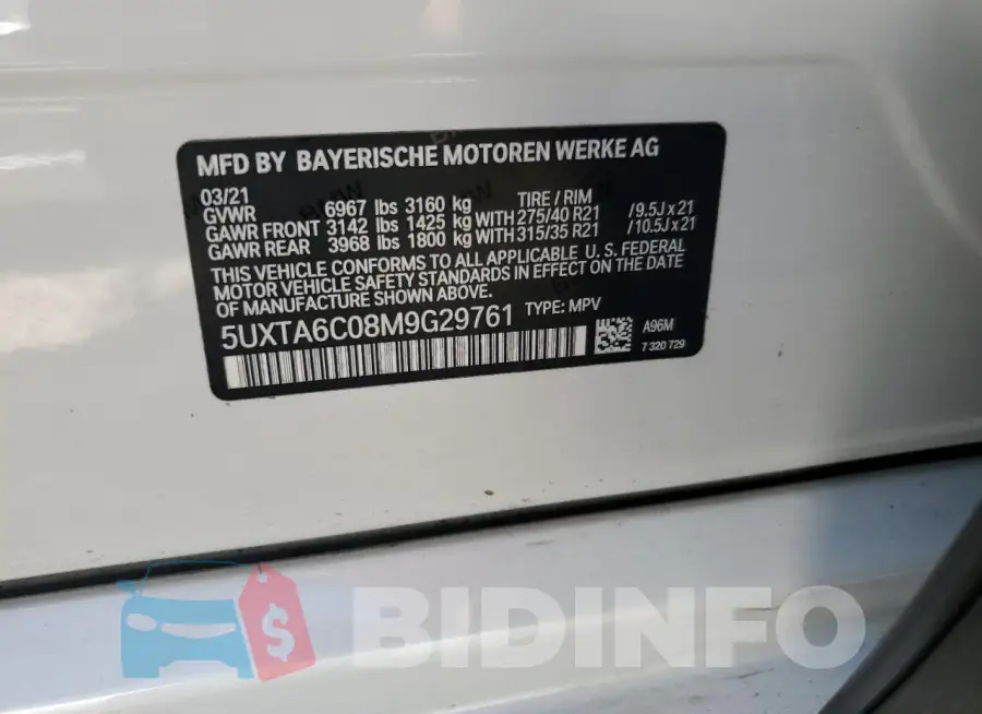 5UXTA6C08M9G29761 Photo# 14