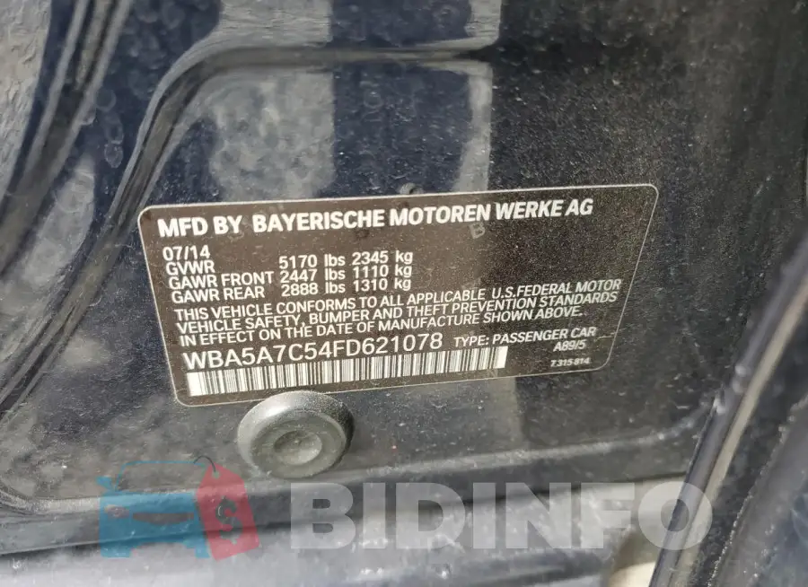WBA5A7C54FD621078 Photo# 12