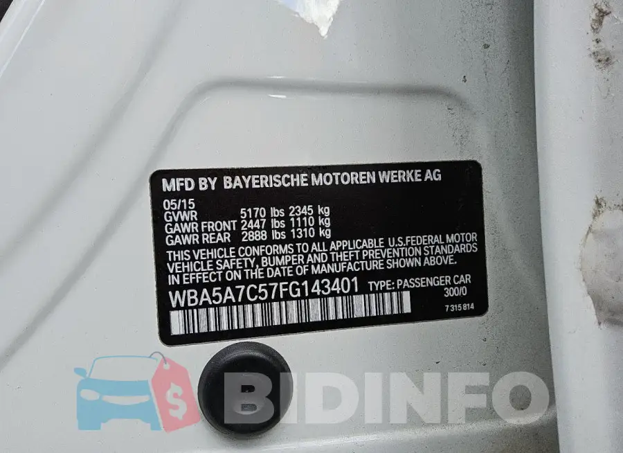 WBA5A7C57FG143401 Photo# 12