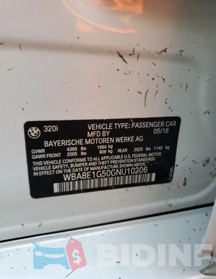 WBA8E1G50GNU10206 Photo# 13