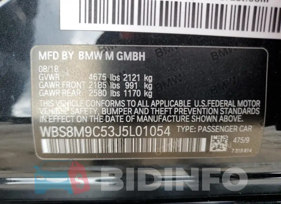 WBS8M9C53J5L01054 Photo# 12