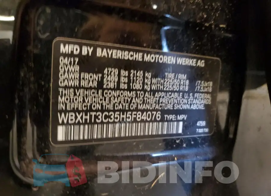 WBXHT3C35H5F84076 Photo# 12