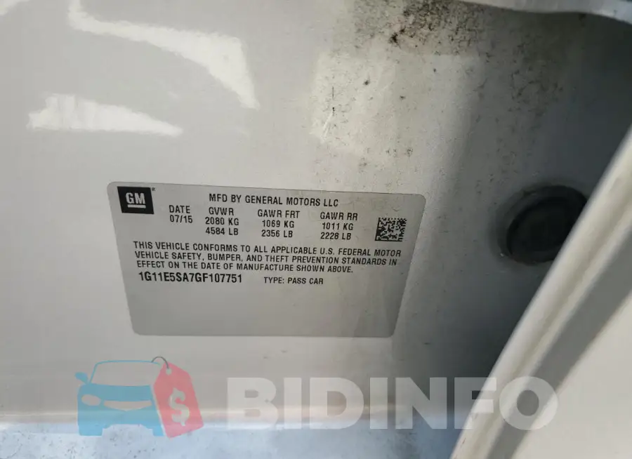 1G11E5SA7GF107751 Photo# 13