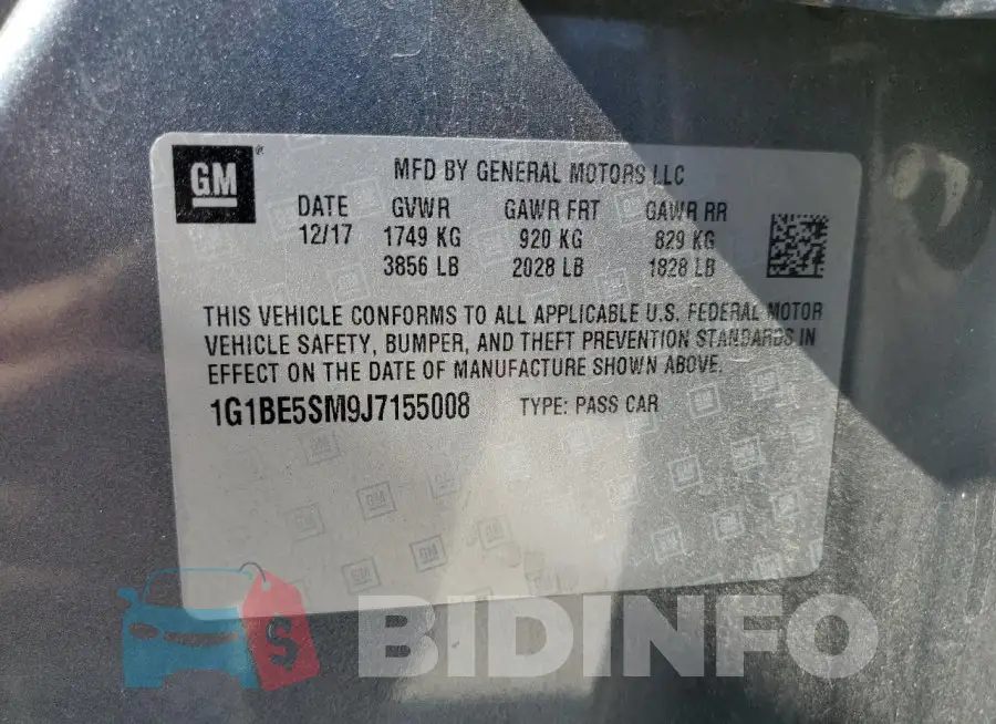 1G1BE5SM9J7155008 Photo# 12