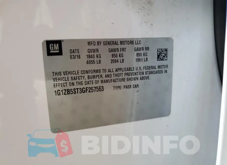 1G1ZB5ST3GF257563 Photo# 13