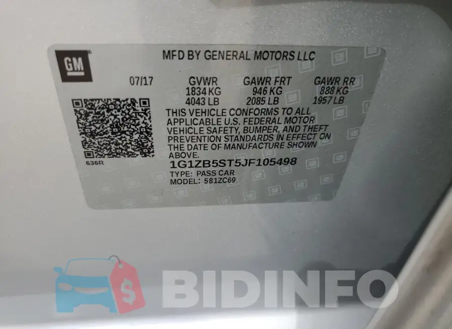 1G1ZB5ST5JF105498 Photo# 12