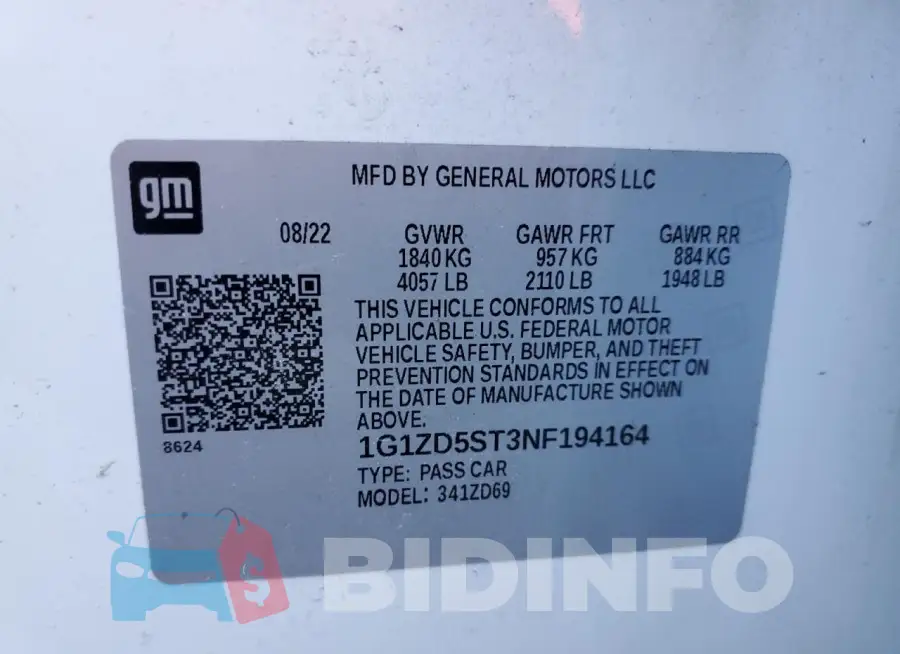 1G1ZD5ST3NF194164 Photo# 12