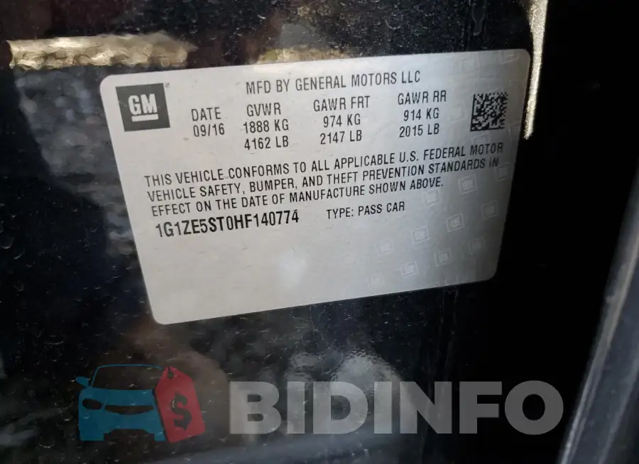 1G1ZE5ST0HF140774 Photo# 12